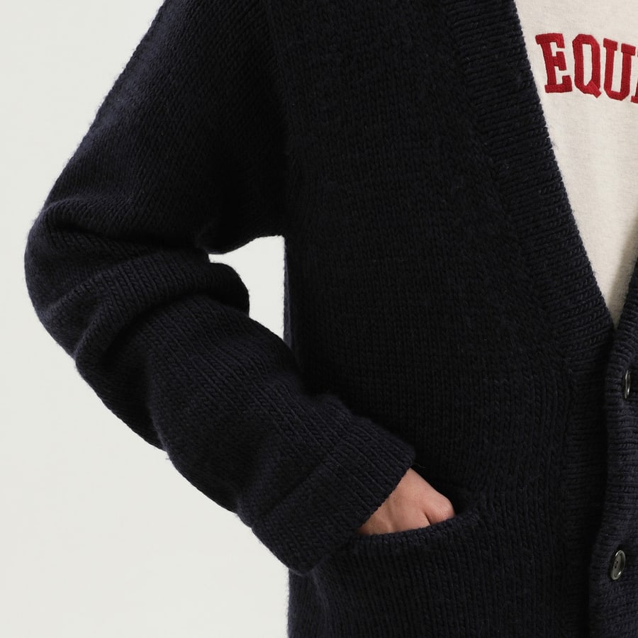 1989 STUDIO Cardigan in lana blu, view 5