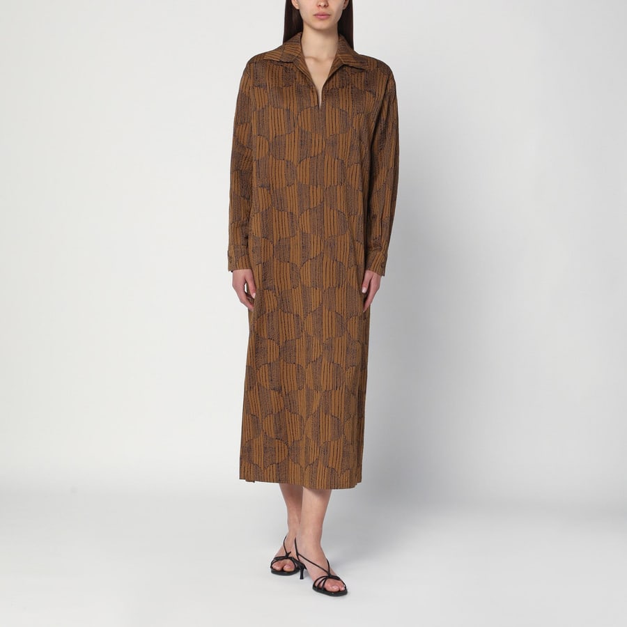 Max Mara Abito chemisier verde oliva in cotone