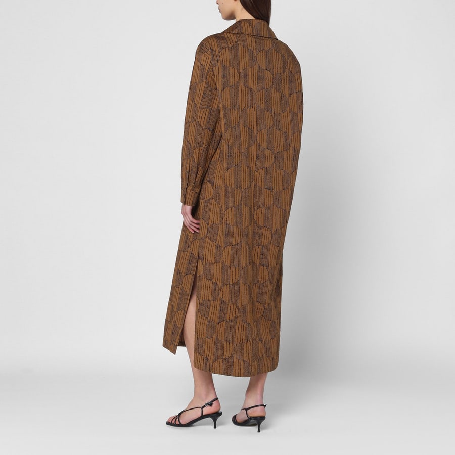 Max Mara Abito chemisier verde oliva in cotone, view 3