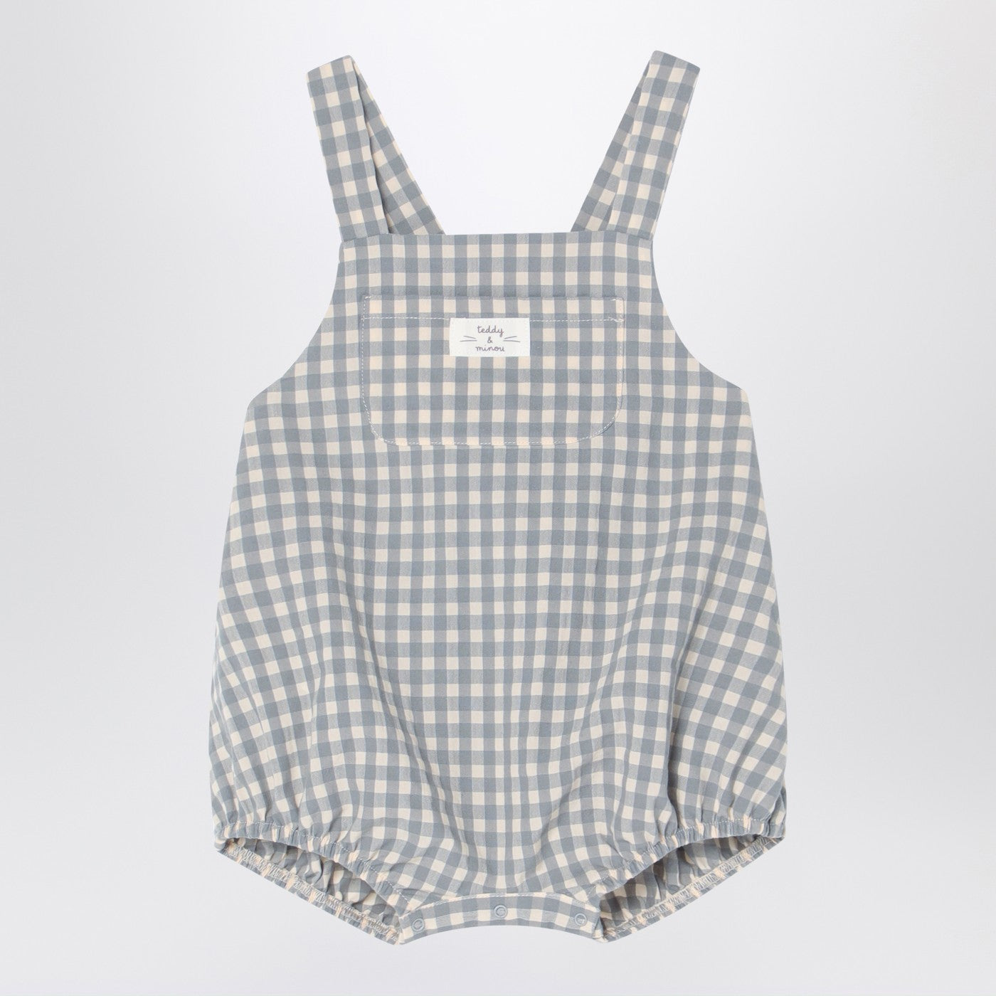 TEDDY & MINOU Salopette a quadretti con t-shirt