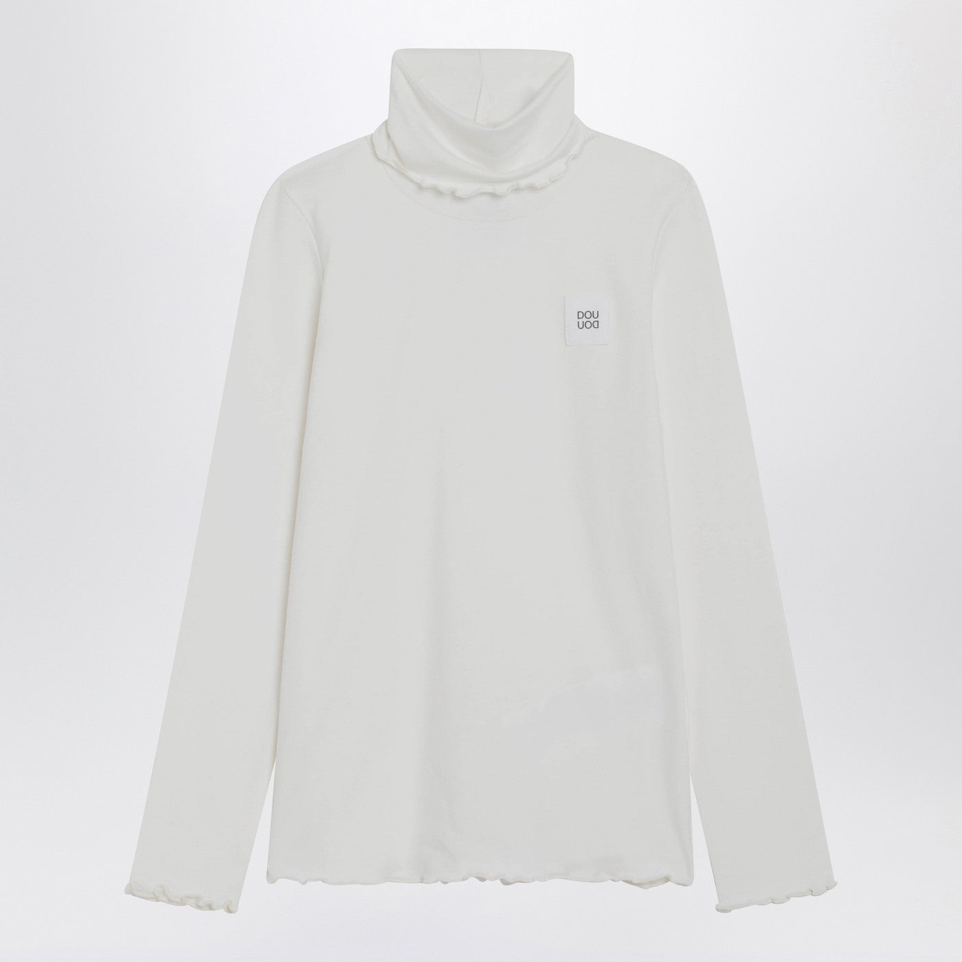 DOUUOD Maglia dolcevita avorio in misto cotone