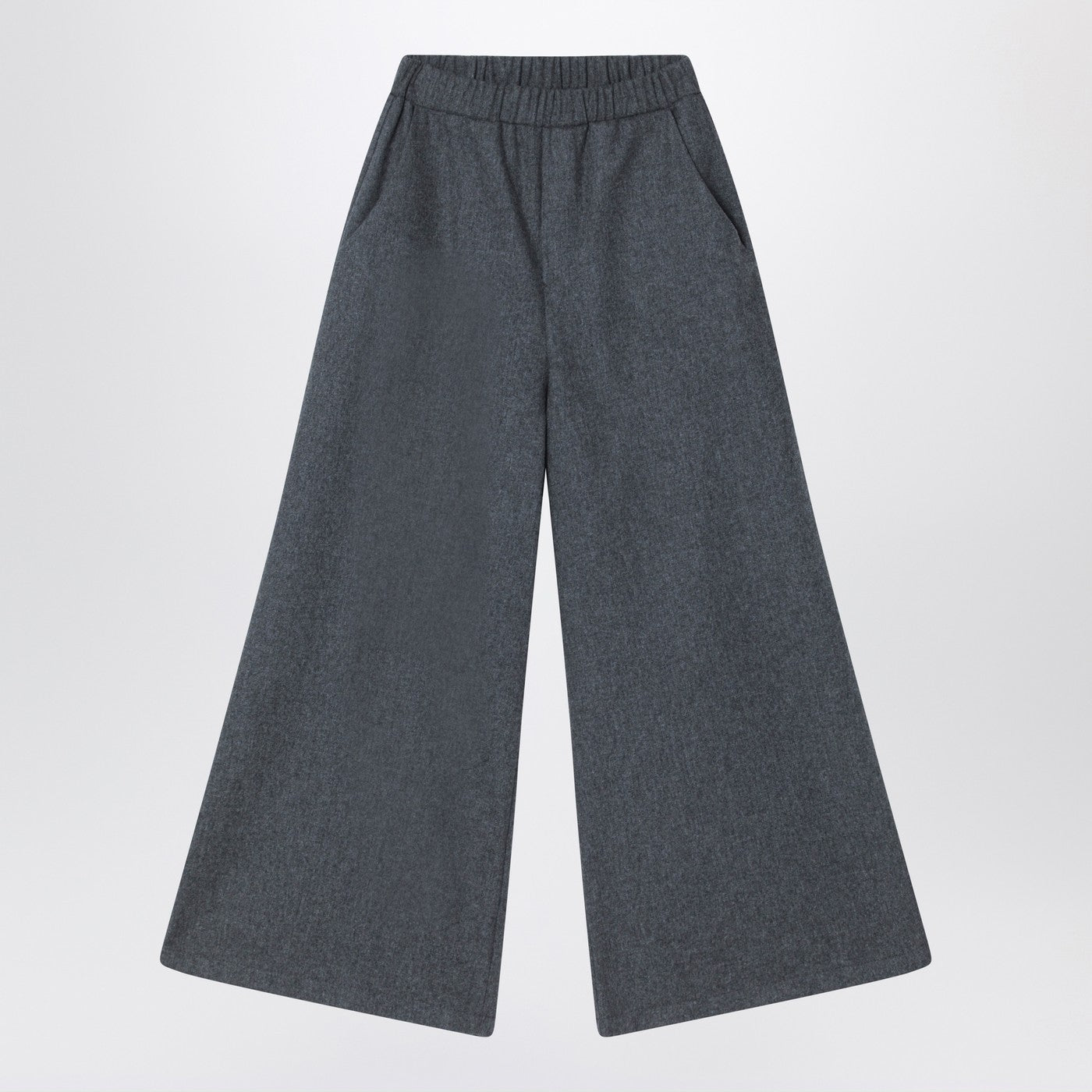 DOUUOD Pantaloni grigi in misto lana