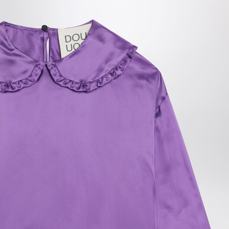 DOUUOD Blusa viola in raso, view 3