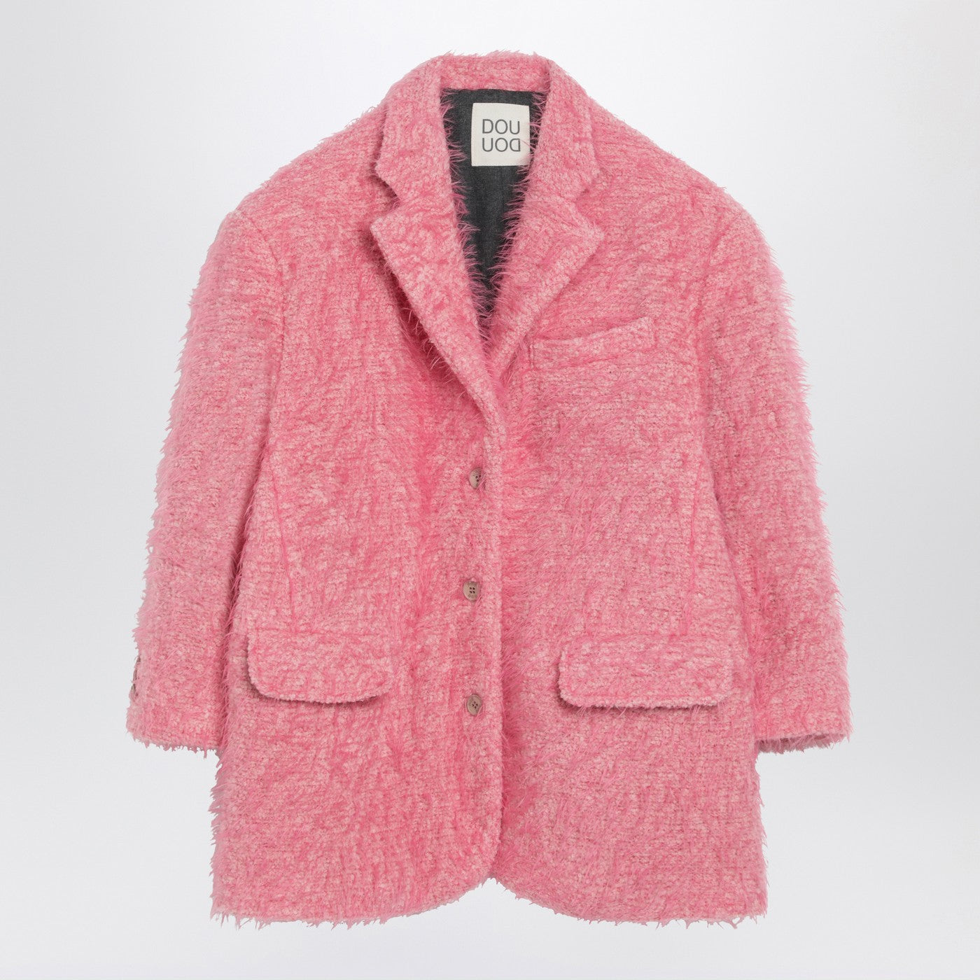 DOUUOD Giacca Olona rosa in misto lana
