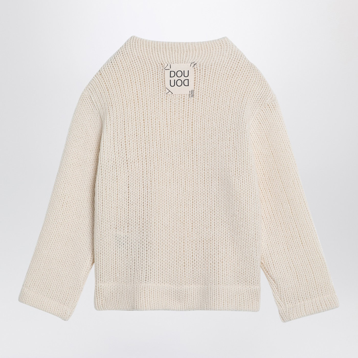 DOUUOD Maglione avorio in misto lana, view 2
