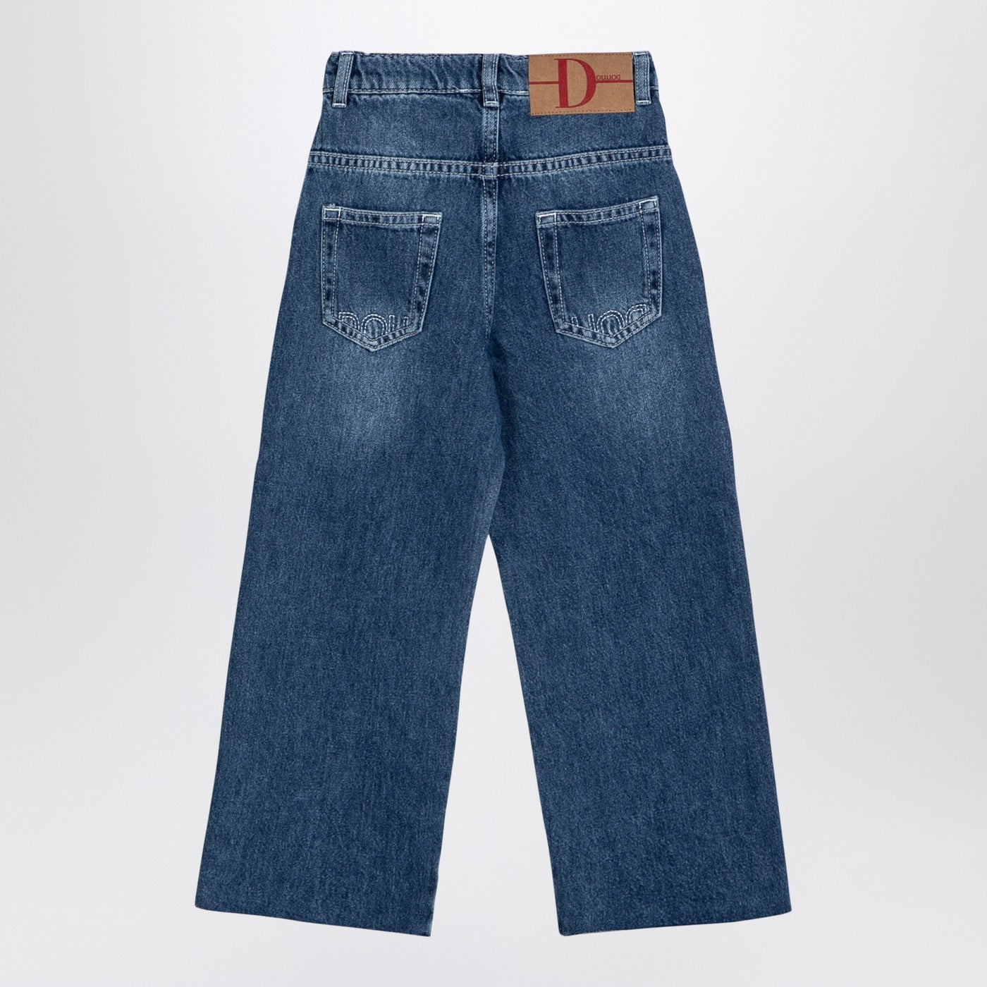 DOUUOD Jeans blu in denim slavato, view 2