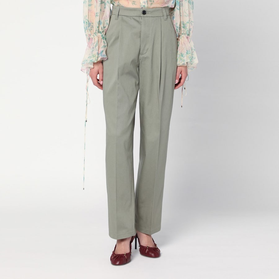 DEPARTMENT 5 Pantalone verde salvia in cotone