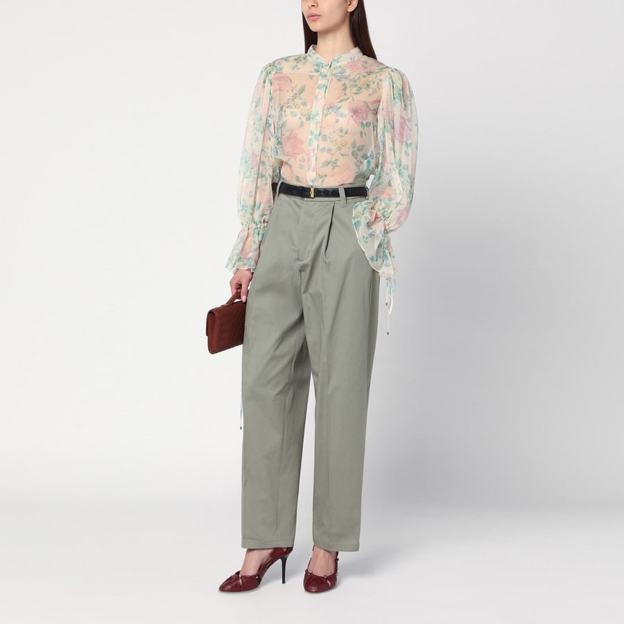 DEPARTMENT 5 Pantalone verde salvia in cotone, view 2