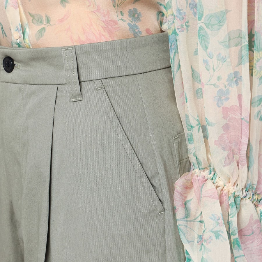 DEPARTMENT 5 Pantalone verde salvia in cotone, view 5
