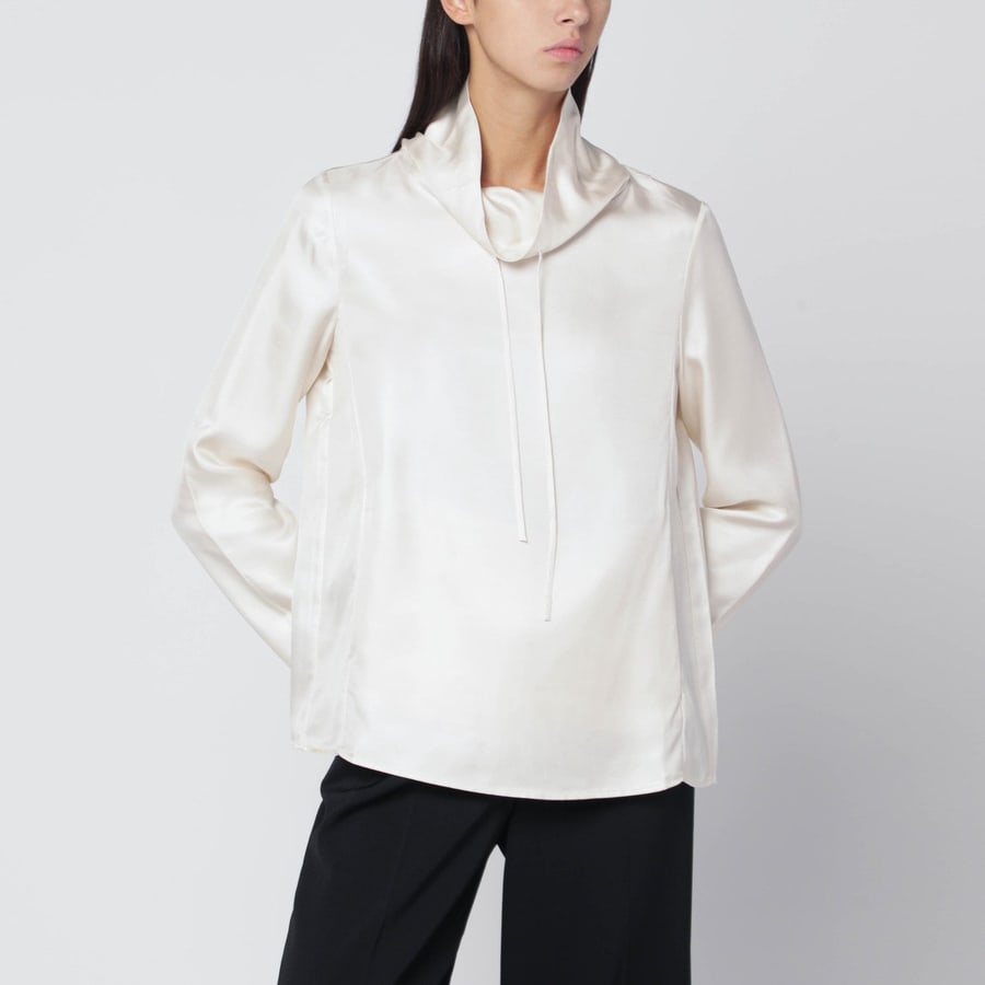 LOULOU DE SAISON Blusa Cyna avorio in seta