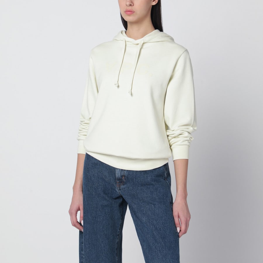 A.P.C. Felpa écru con stampa logo