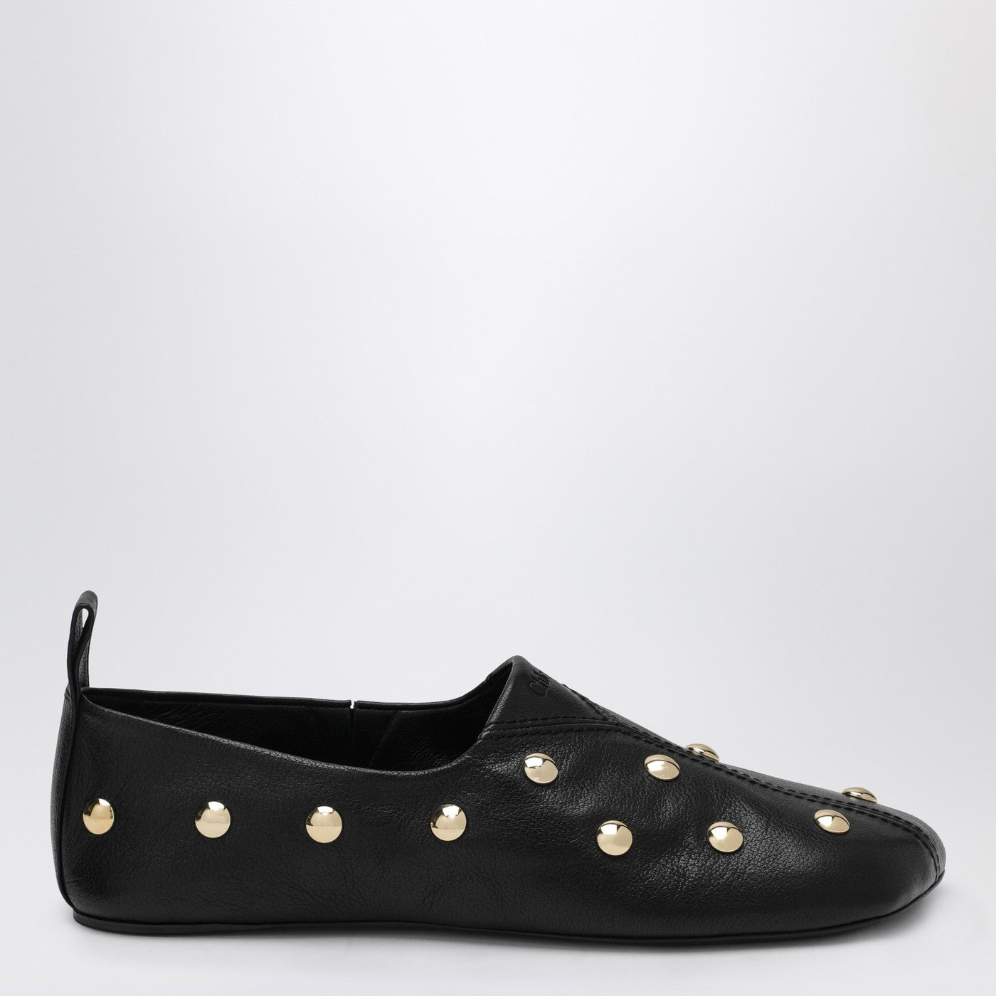 Chloé Ballerine Rita nere in pelle con borchie