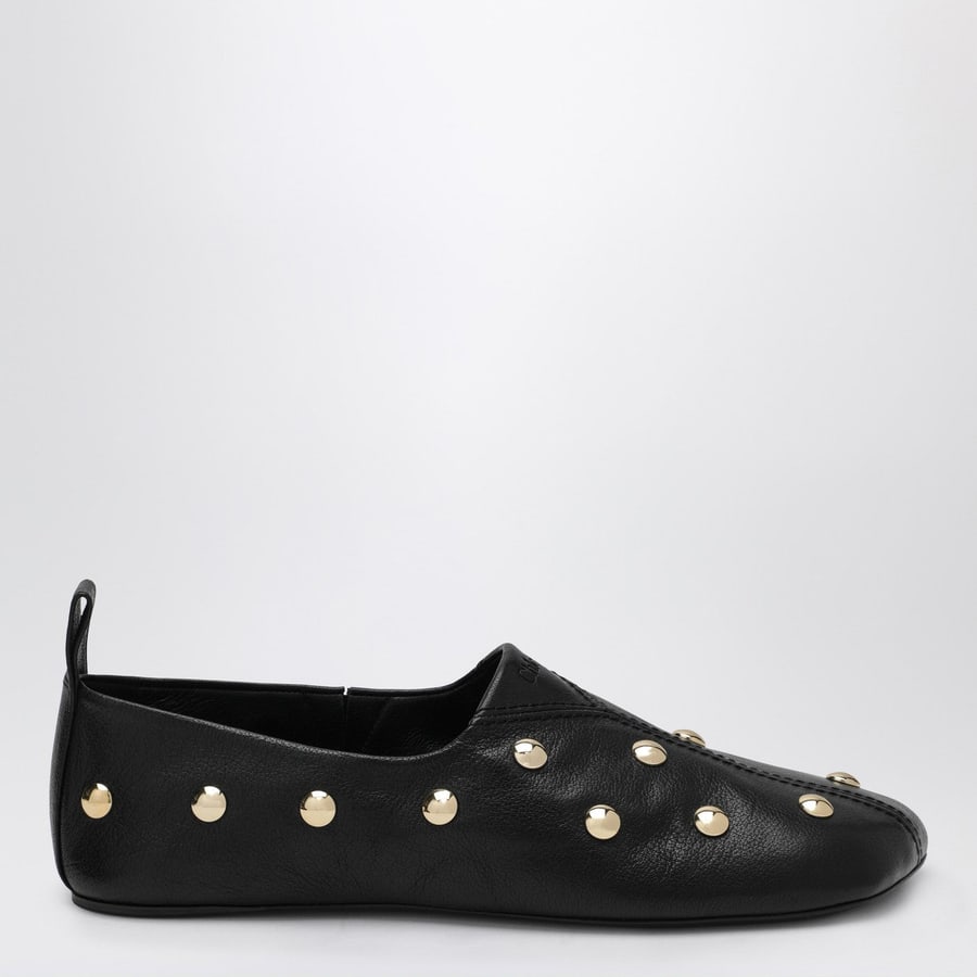 Chloé Ballerine Rita nere in pelle con borchie