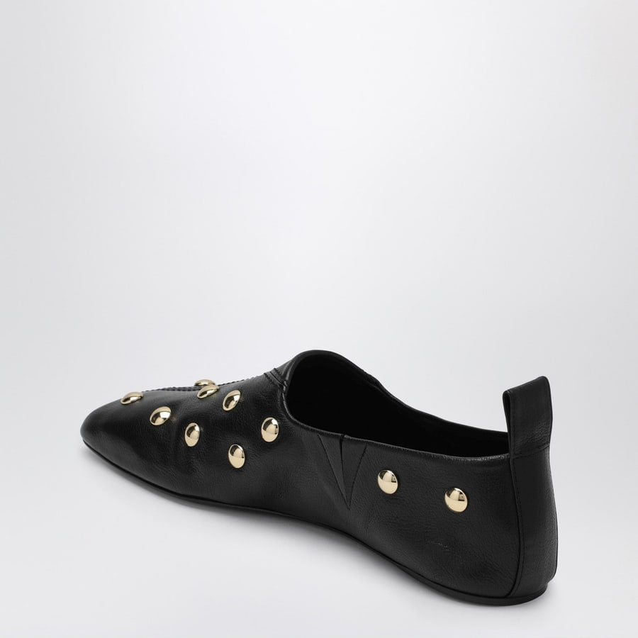 Chloé Ballerine Rita nere in pelle con borchie, view 4