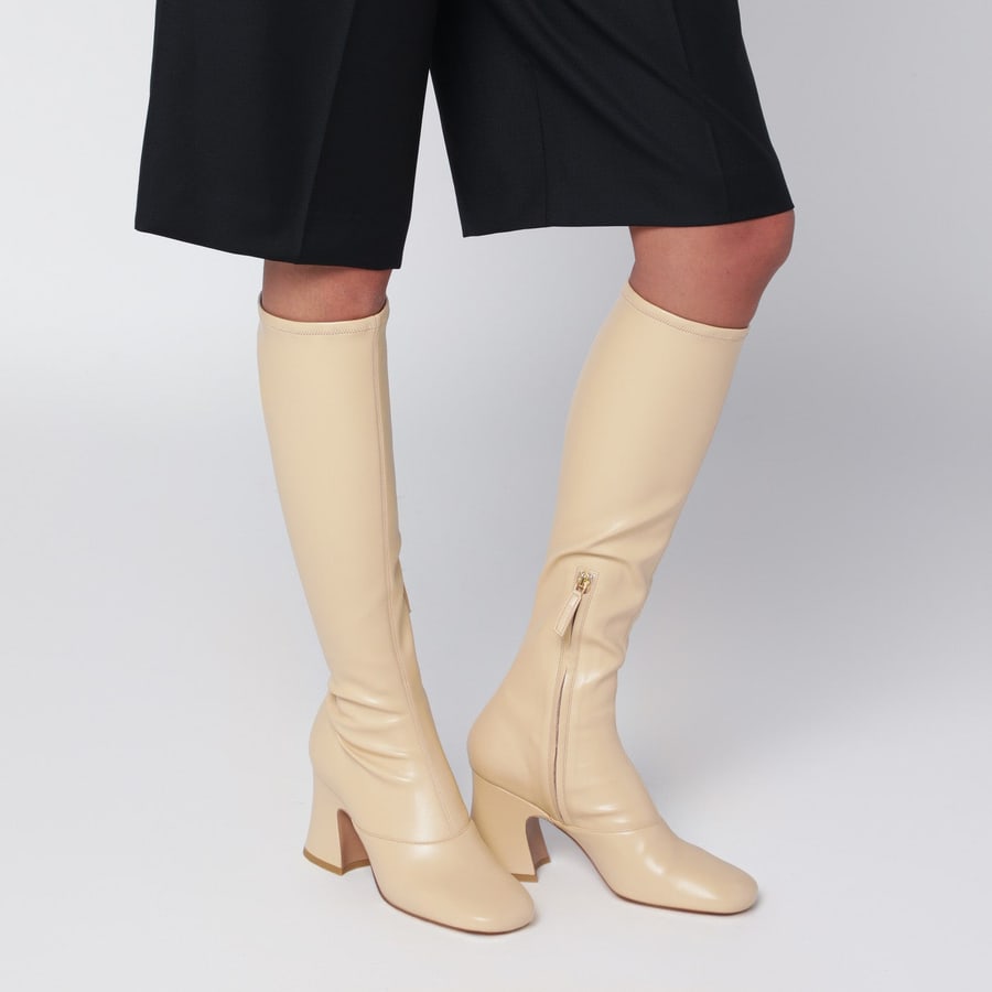 Chloé Stivali beige con tacco Janis, view 2