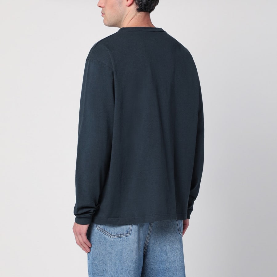 CHAMPION T-shirt a manica lunga blu navy, view 3