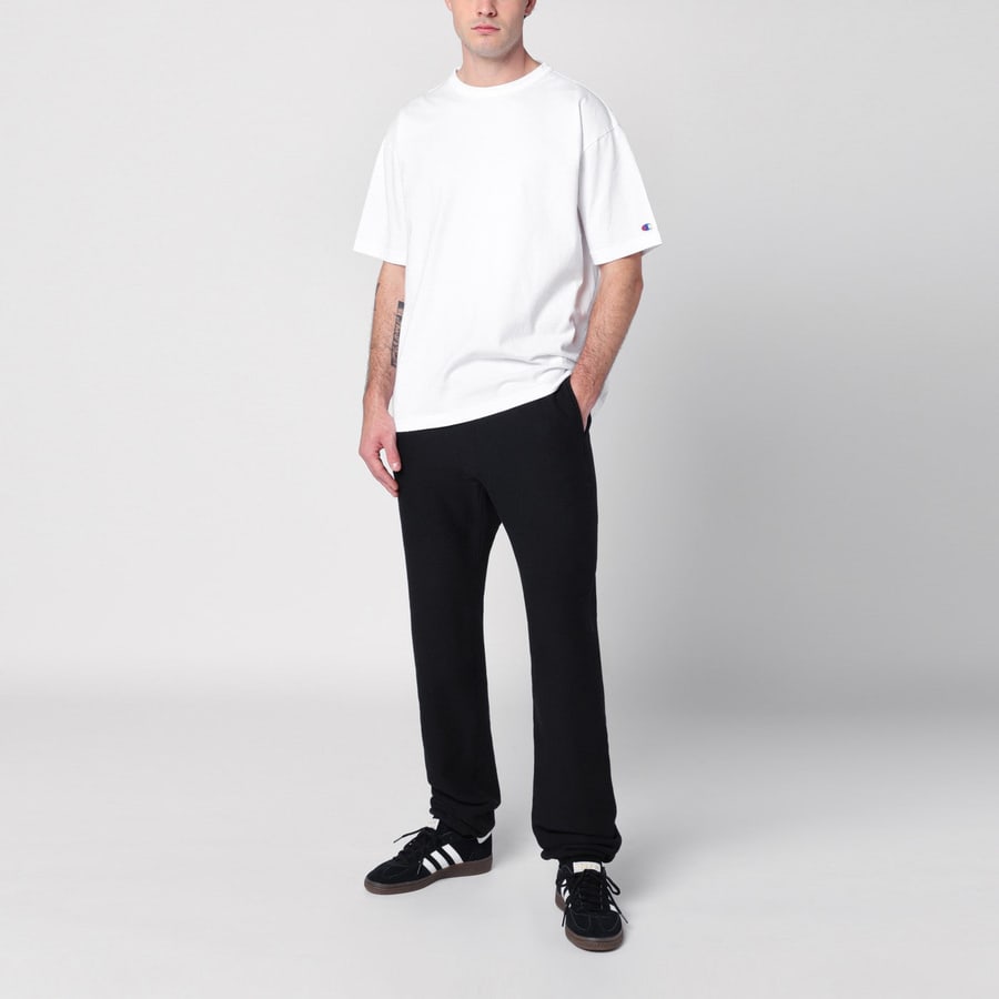 CHAMPION Pantalone jogging nero in cotone, view 2