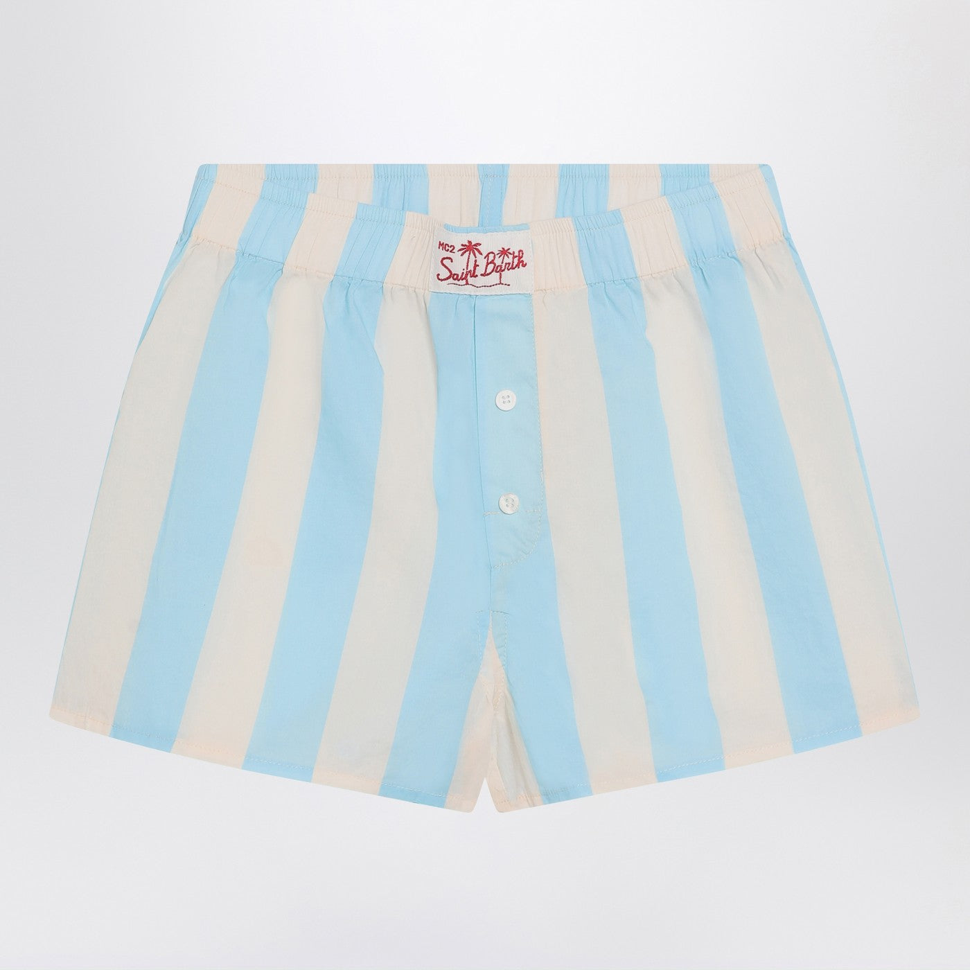 MC2 SAINT BARTH Shorts Boxy Jr a righe azzurro/bianco