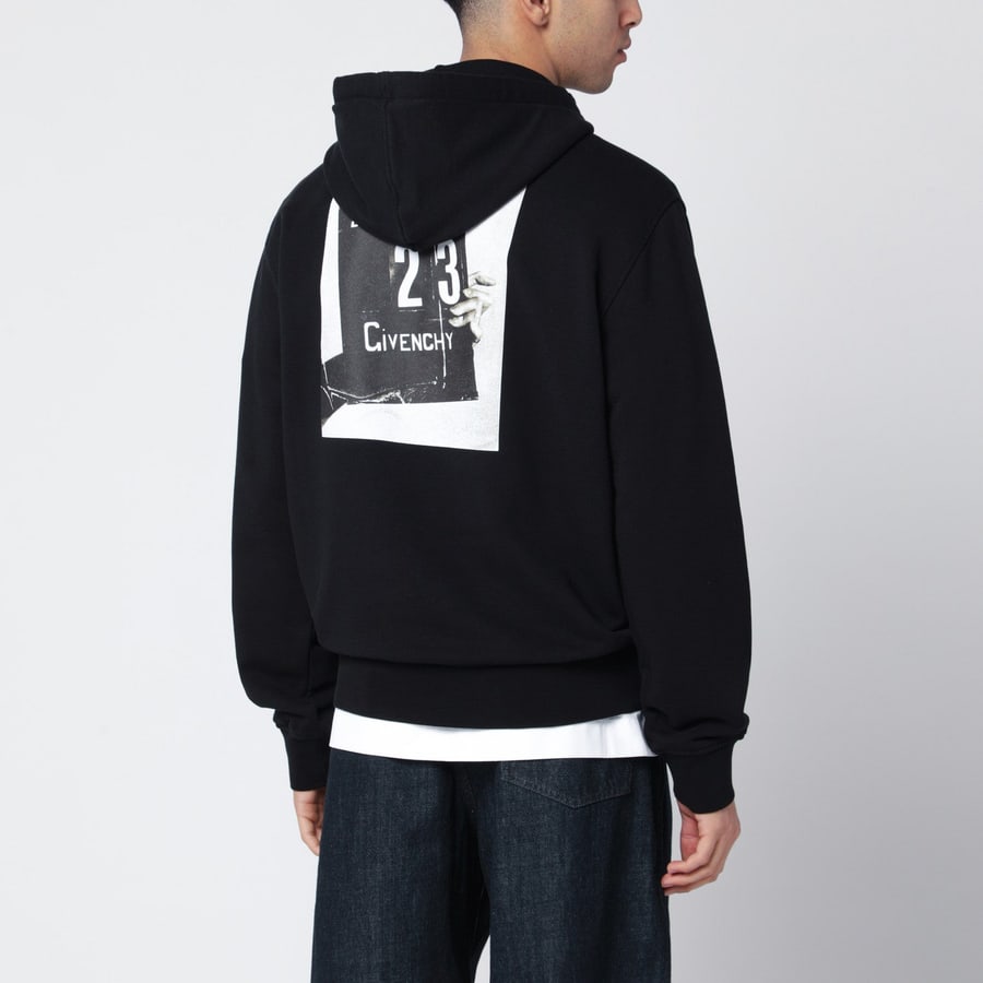 Givenchy Felpa Couture Seam nera con stampa Clapperboard, view 3