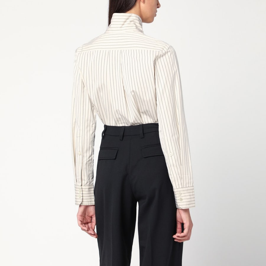 PATOU Camicia a righe con collo a sciarpa, view 3