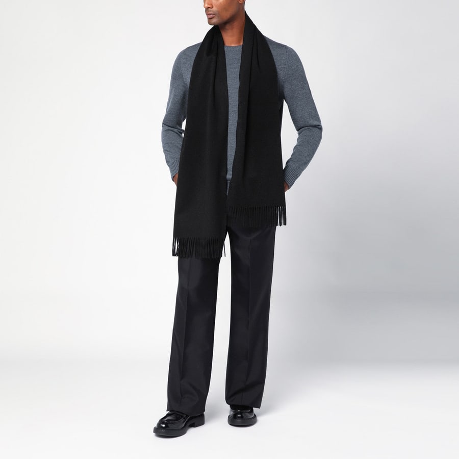 DESTIN SURL Sciarpa nera in cashmere, view 2