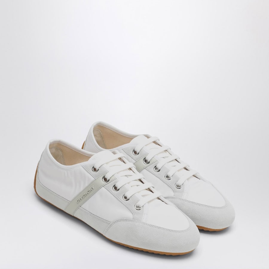 Givenchy Sneakers Silm bianca in nylon e suede, view 2