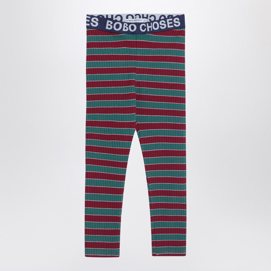 BOBO CHOSES Leggings a righe a coste in cotone
