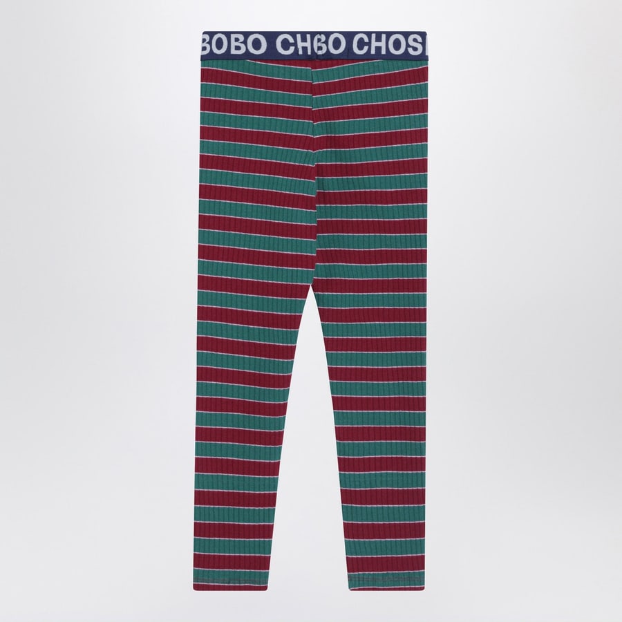 BOBO CHOSES Leggings a righe a coste in cotone, view 2