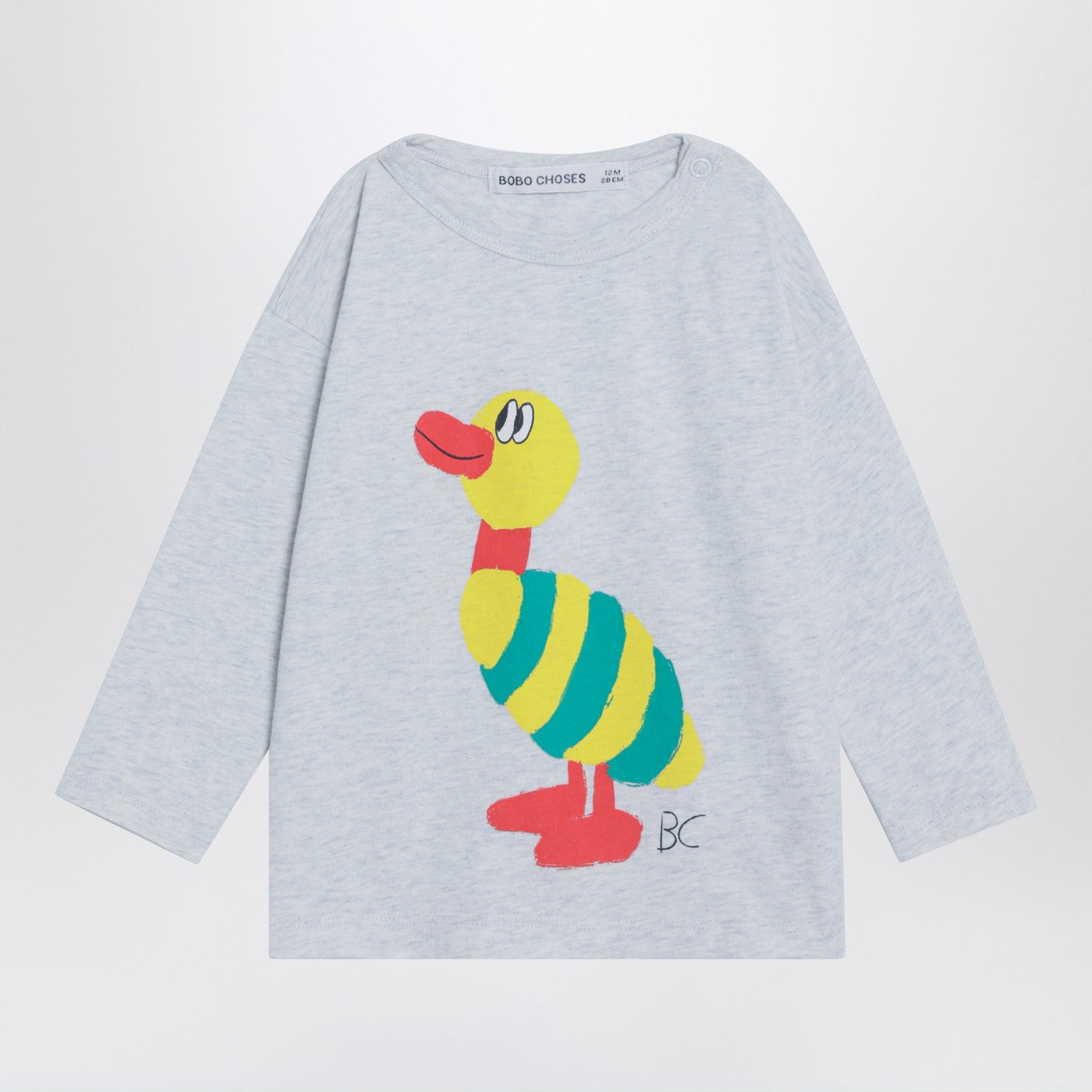 BOBO CHOSES Maglia grigia chiara in cotone