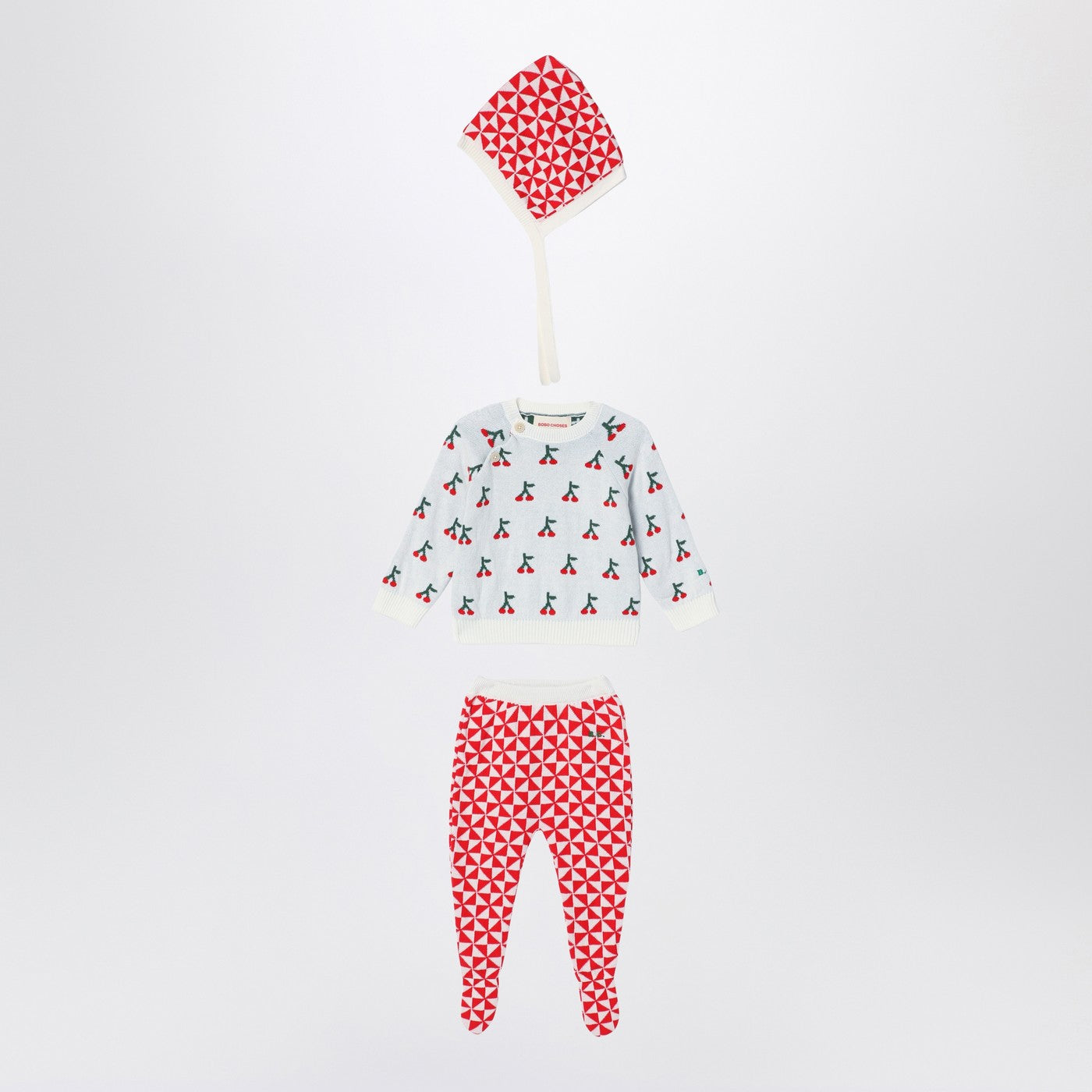 BOBO CHOSES Set tre pezzi Cherry in misto cotone