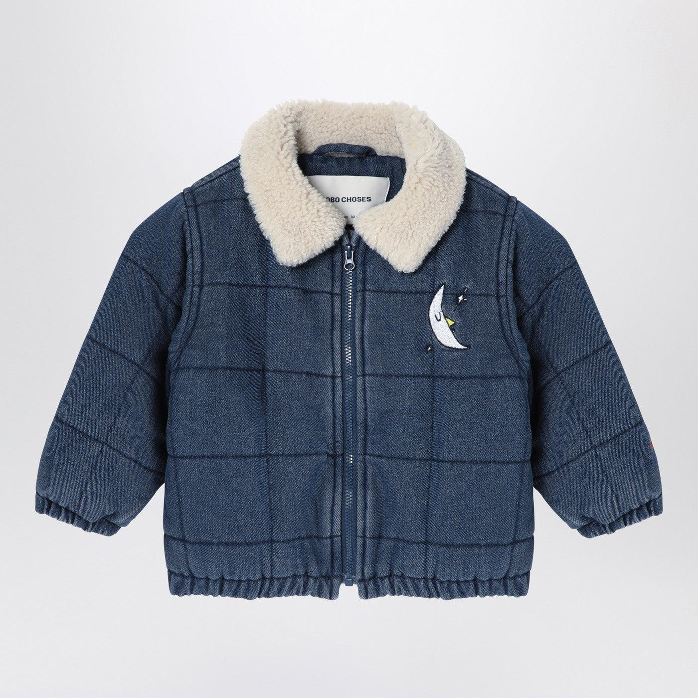 BOBO CHOSES Giacca trapuntata blu navy in denim
