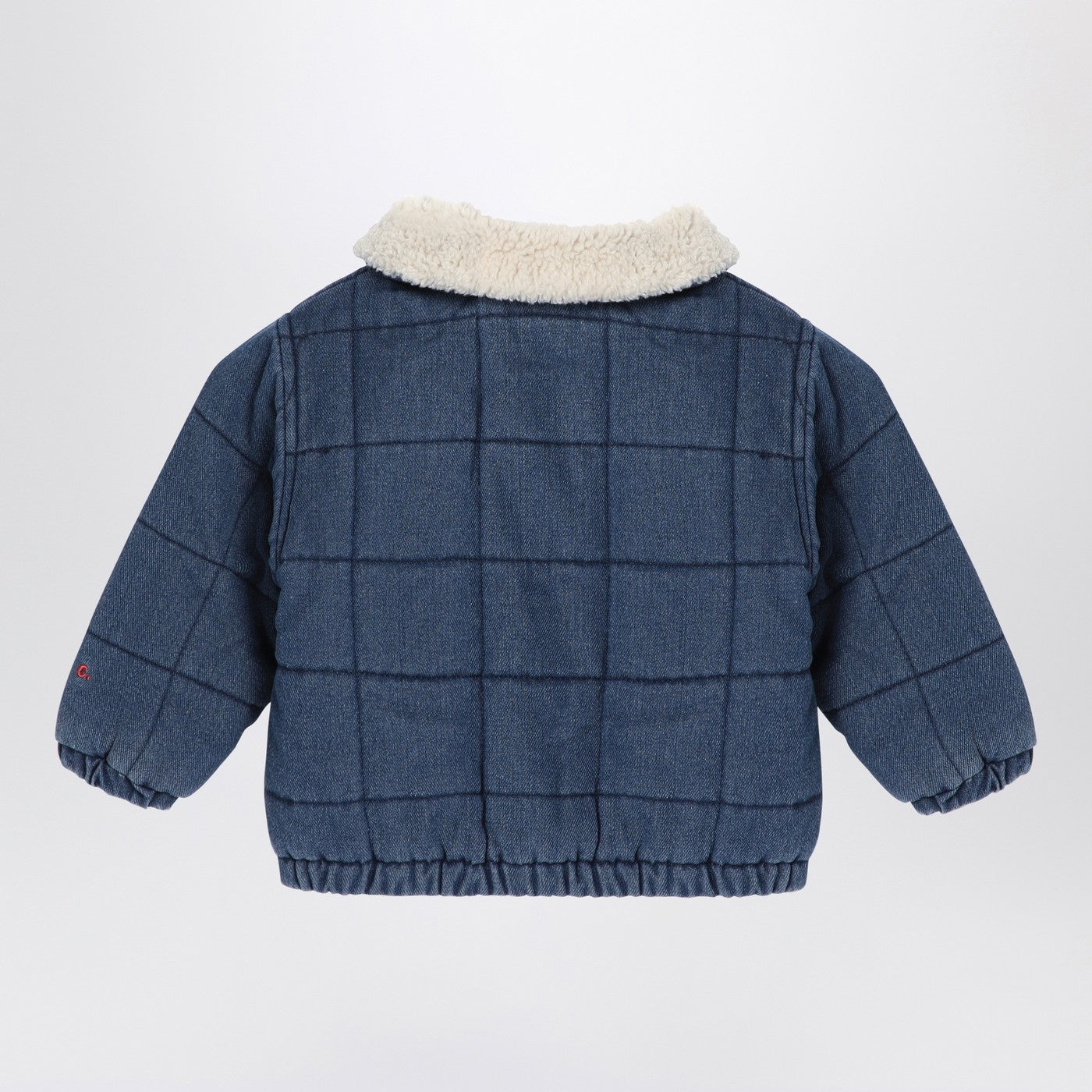 BOBO CHOSES Giacca trapuntata blu navy in denim, view 2