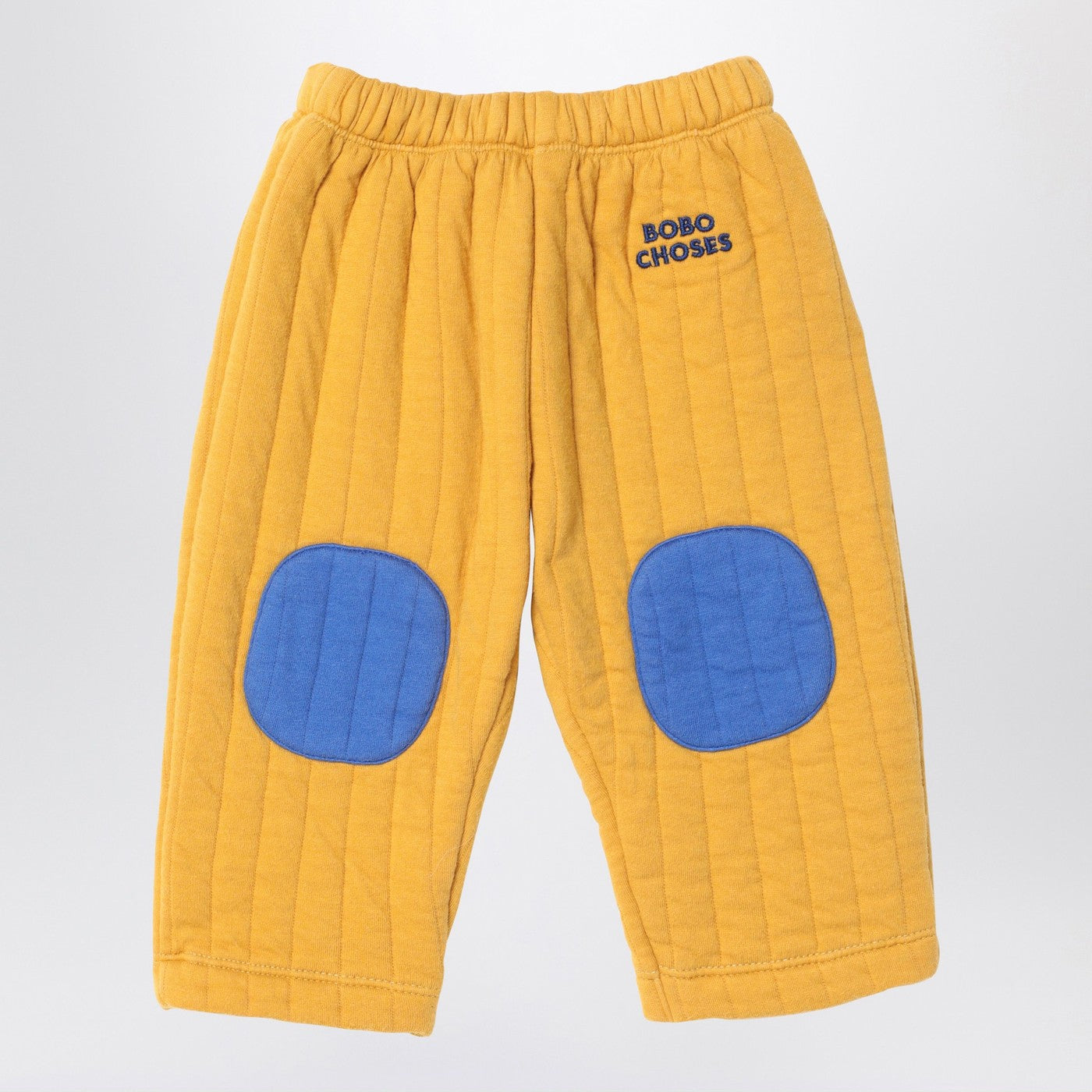 BOBO CHOSES Pantalone jogging giallo/blu trapuntato
