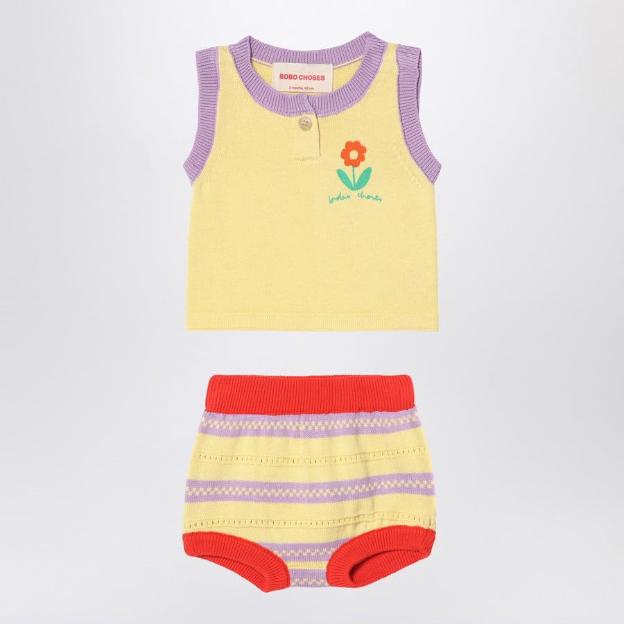 BOBO CHOSES Set due pezzi giallo chiaro con fiore