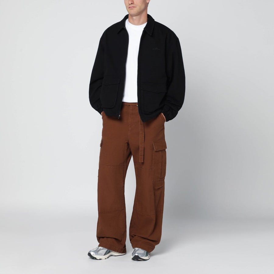 AWAKE NY Overshirt con zip e logo nera, view 5