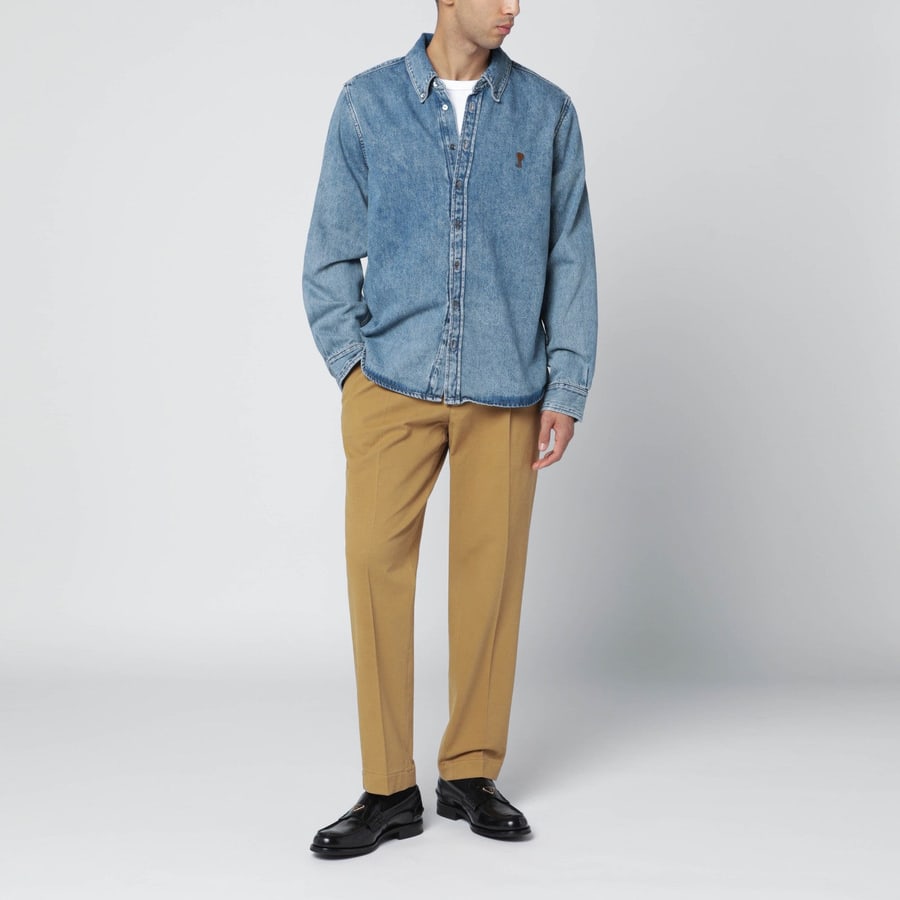 SANTANIELLO Pantalone color ocra in cotone e cashmere, view 2