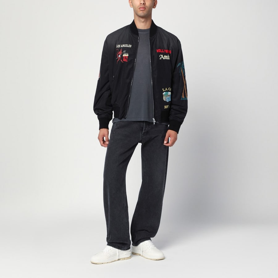 Amiri Bomber nero in cotone e nylon, view 5