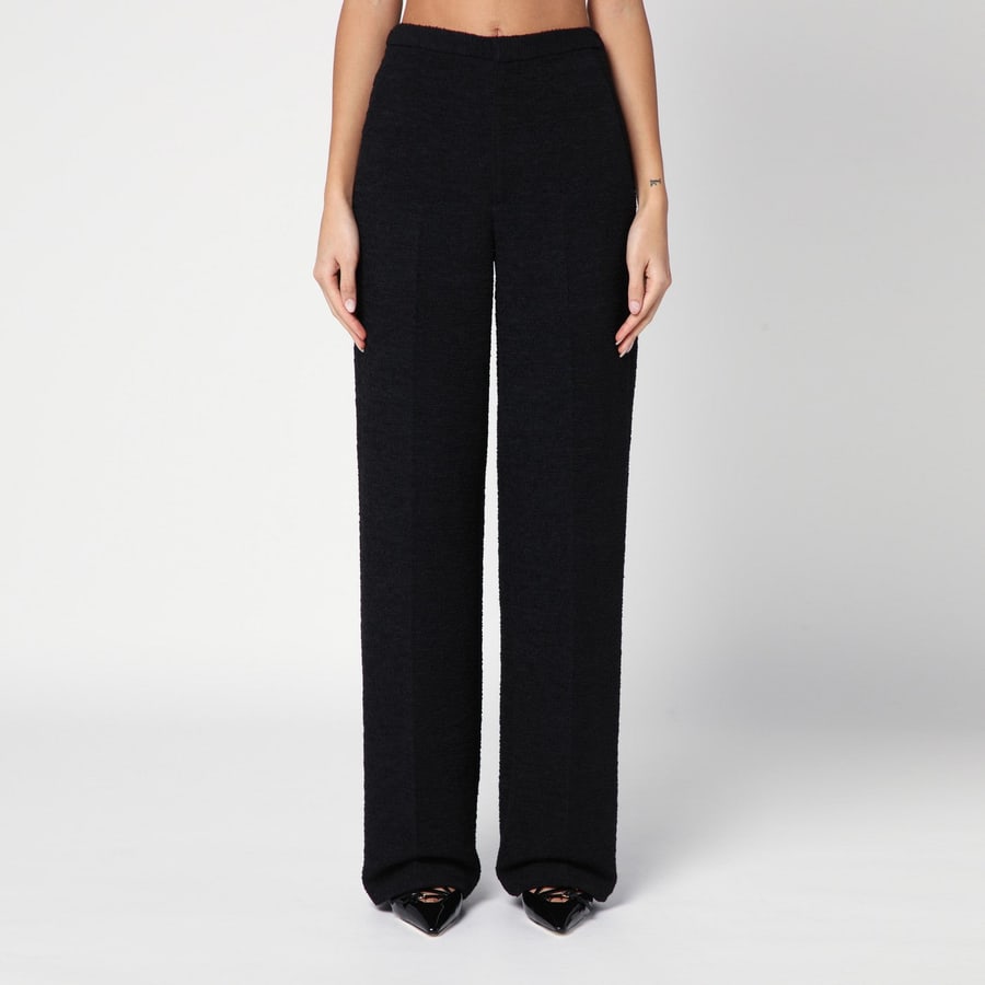 LOULOU DE SAISON Pantalone dritto nero in bouclé