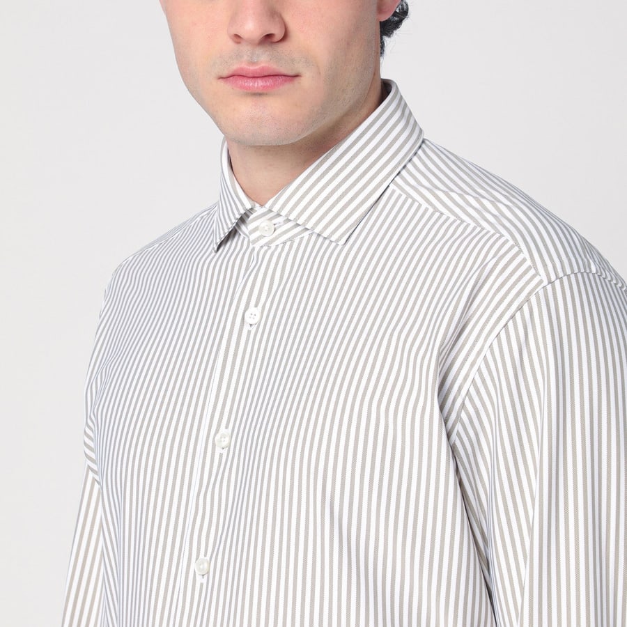 XACUS Camicia a righe bianca/beige, view 4