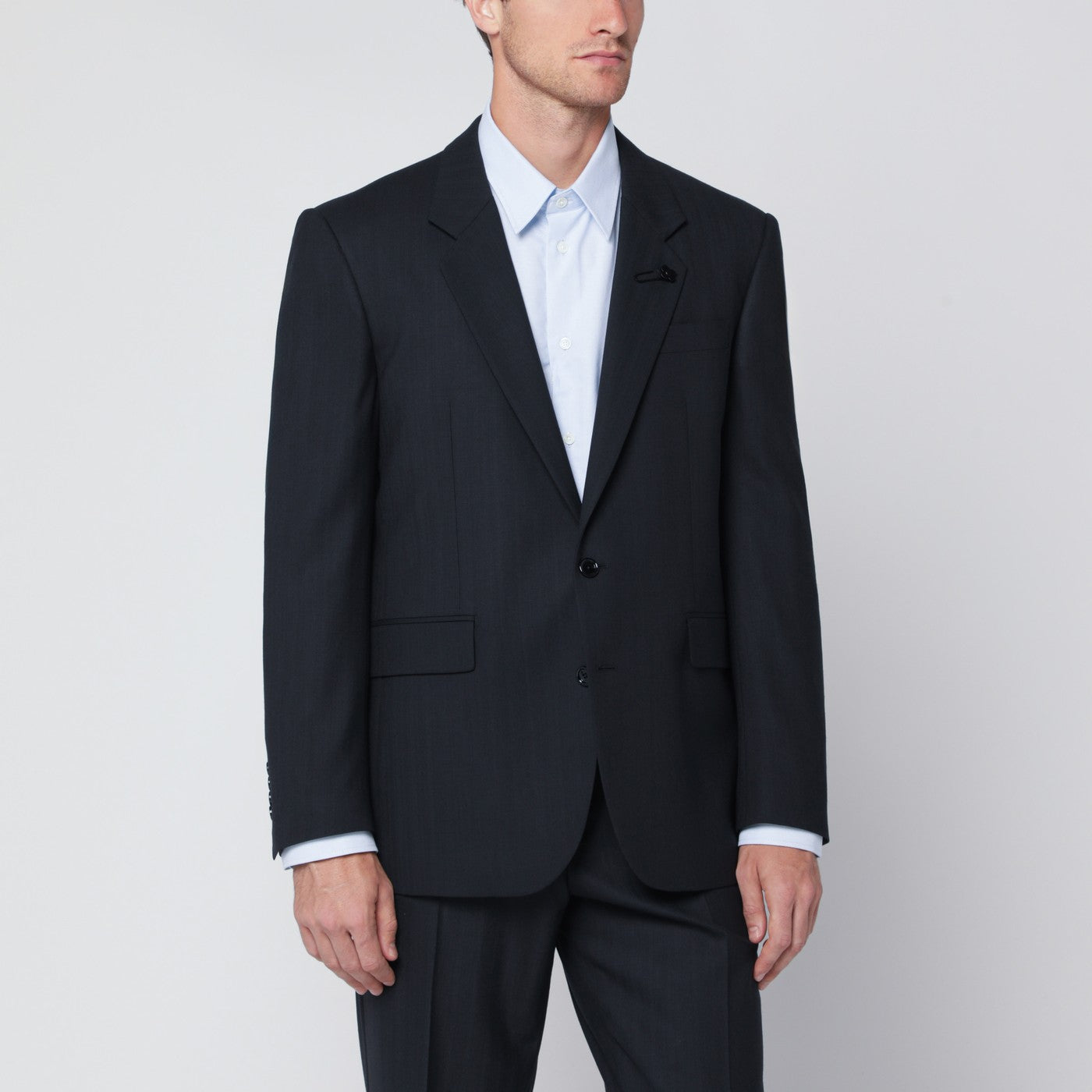 LARDINI Giacca monopetto blu in misto lana