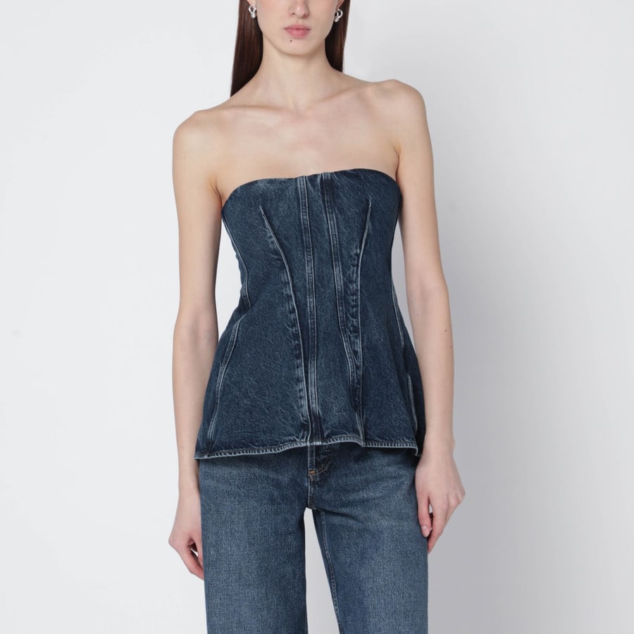 AGOLDE Corsetto Lara blu in denim