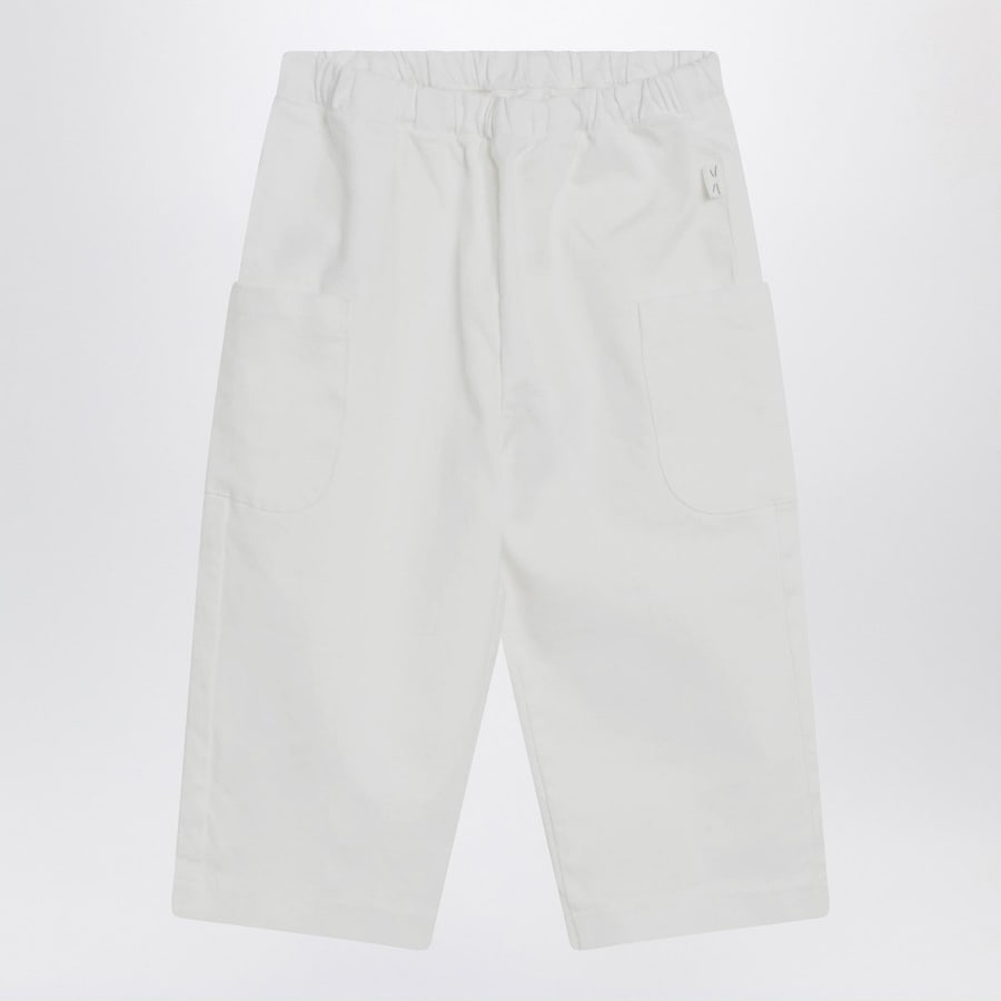 TEDDY & MINOU Pantalone bianco latte in cotone