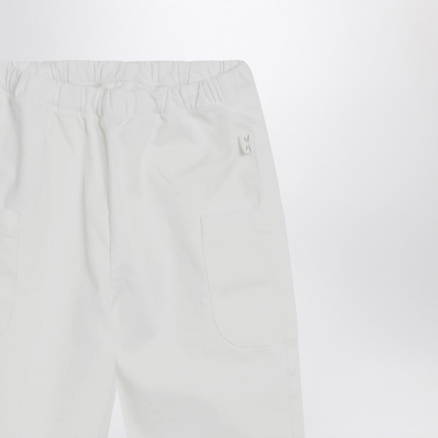 TEDDY & MINOU Pantalone bianco latte in cotone, view 3