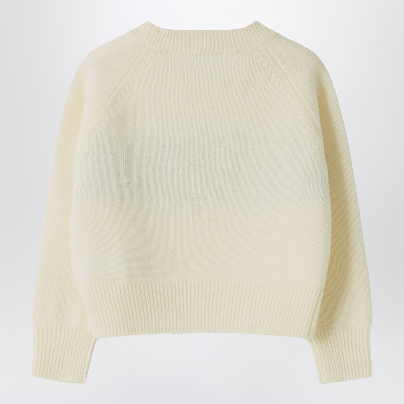 IL GUFO Maglione avorio in lana con ricami e strass, view 2