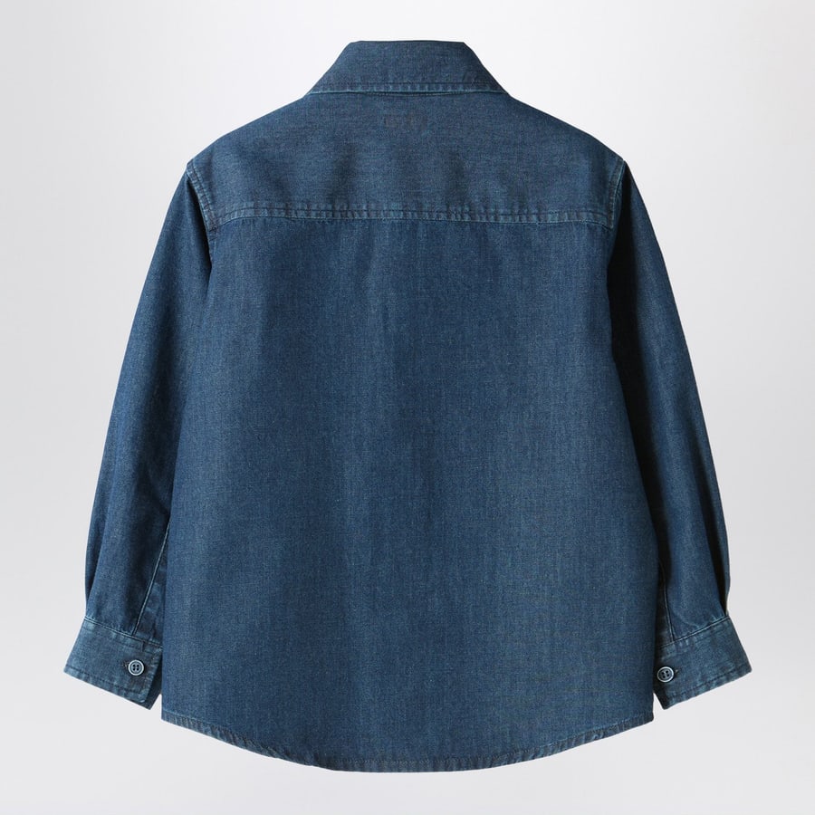 IL GUFO Camicia blu in denim, view 2