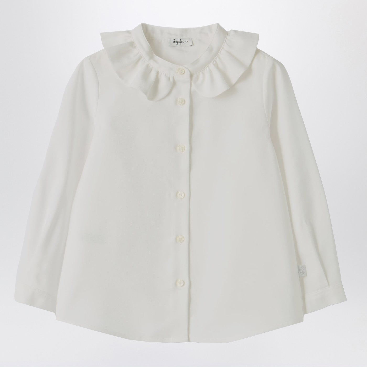 IL GUFO Camicia bianca con collo volant