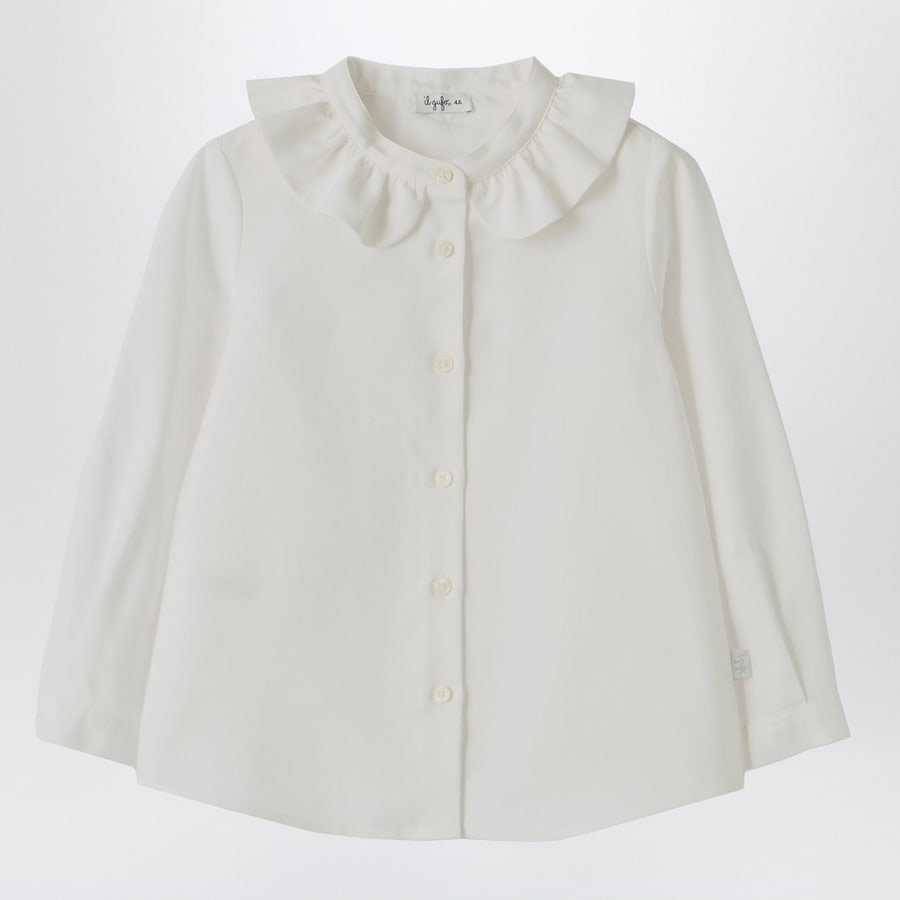 IL GUFO Camicia bianca con collo volant