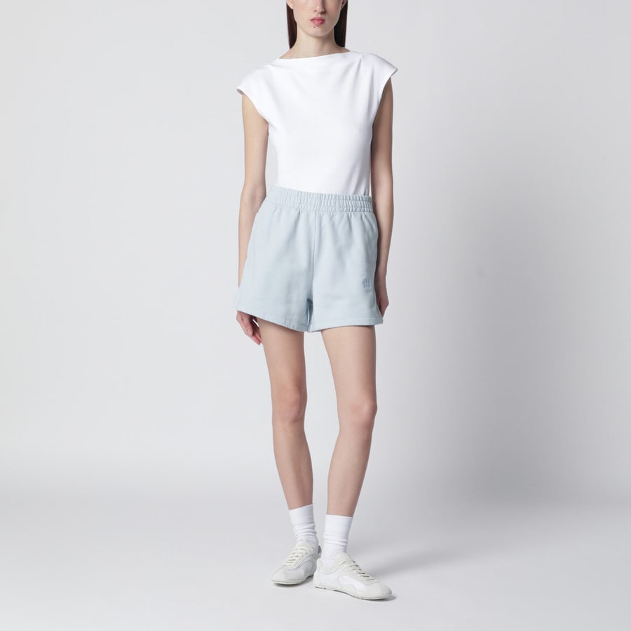 Anine Bing Shorts azzurro chiaro in cotone, view 2