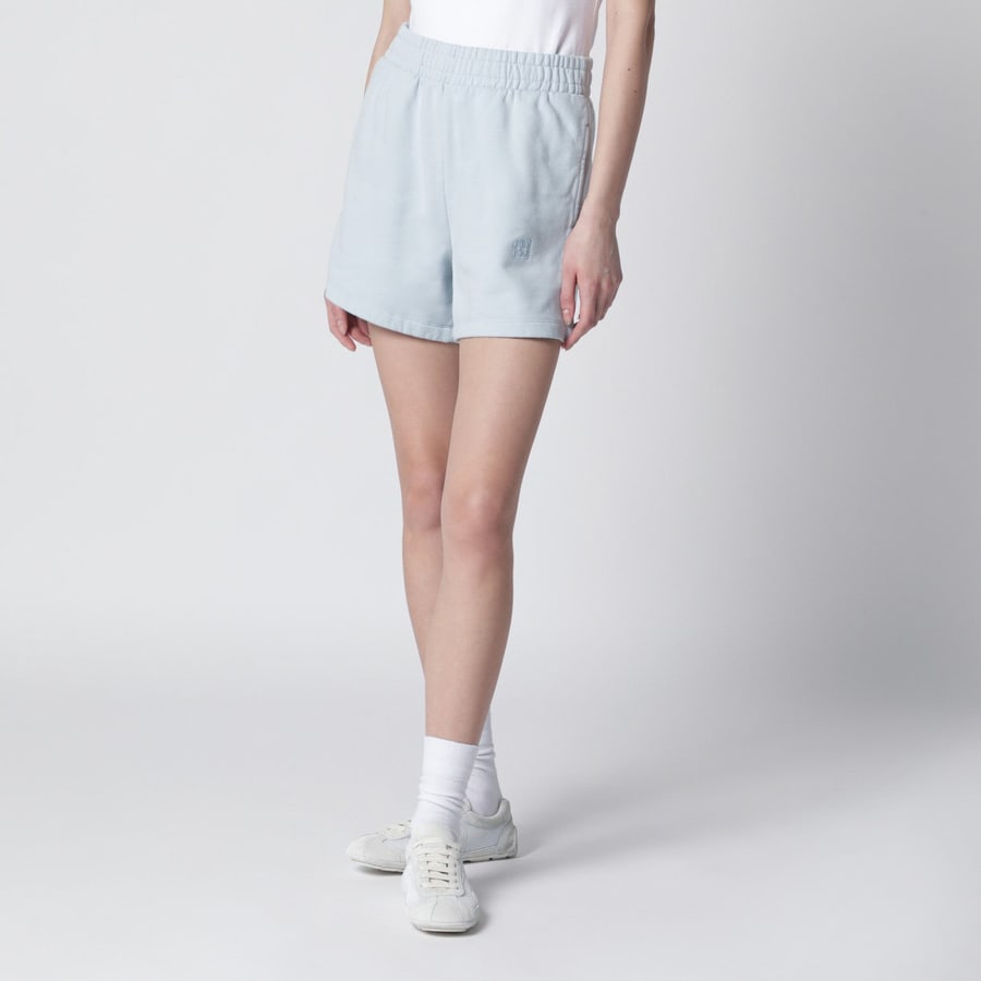 Anine Bing Shorts azzurro chiaro in cotone, view 3