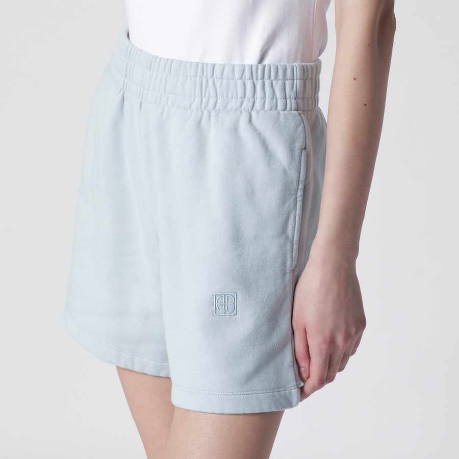 Anine Bing Shorts azzurro chiaro in cotone, view 5
